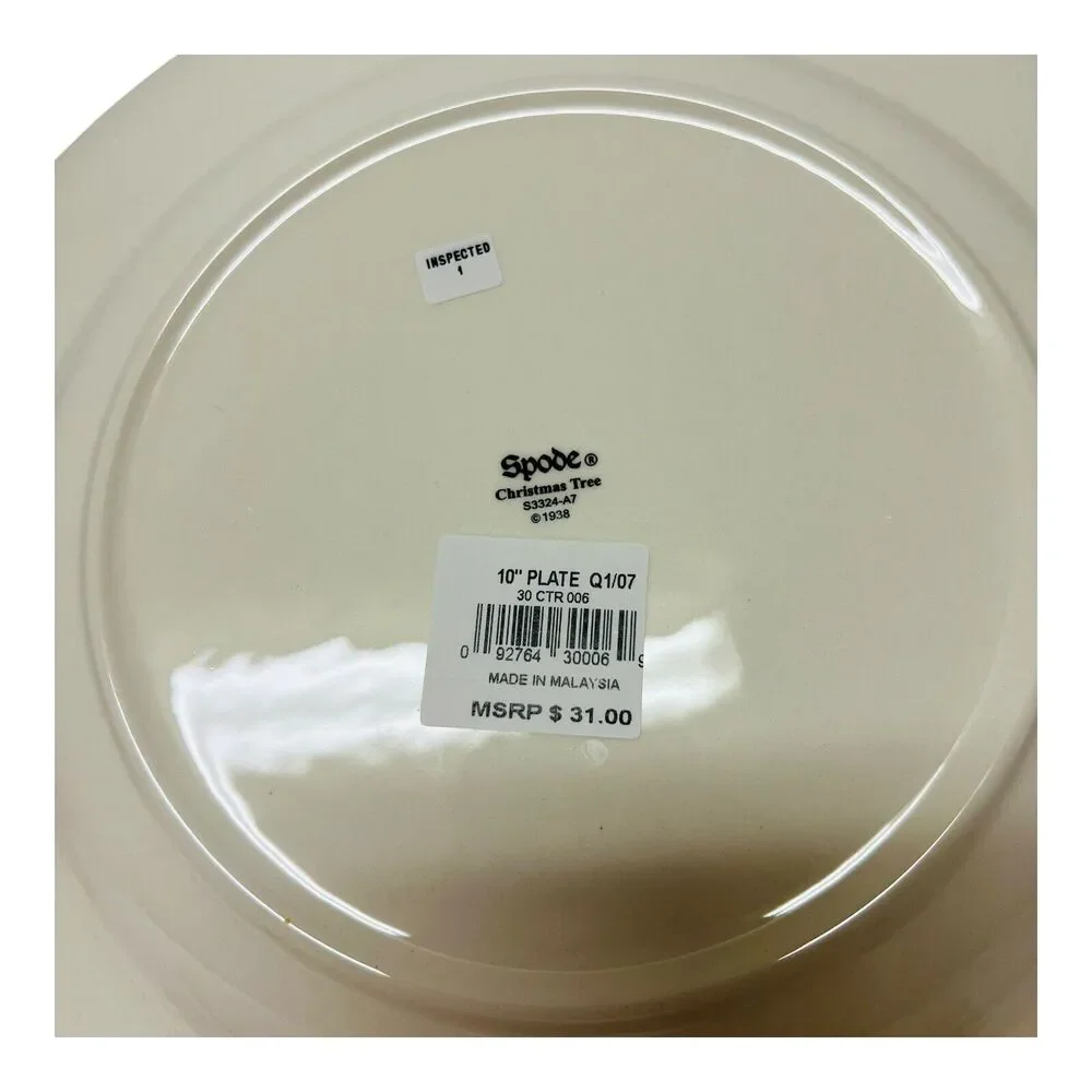 Spode Christmas Tree Stoneware 3 Pc Set Dinner‎ Saucer Plate Bowl NO MUG Box